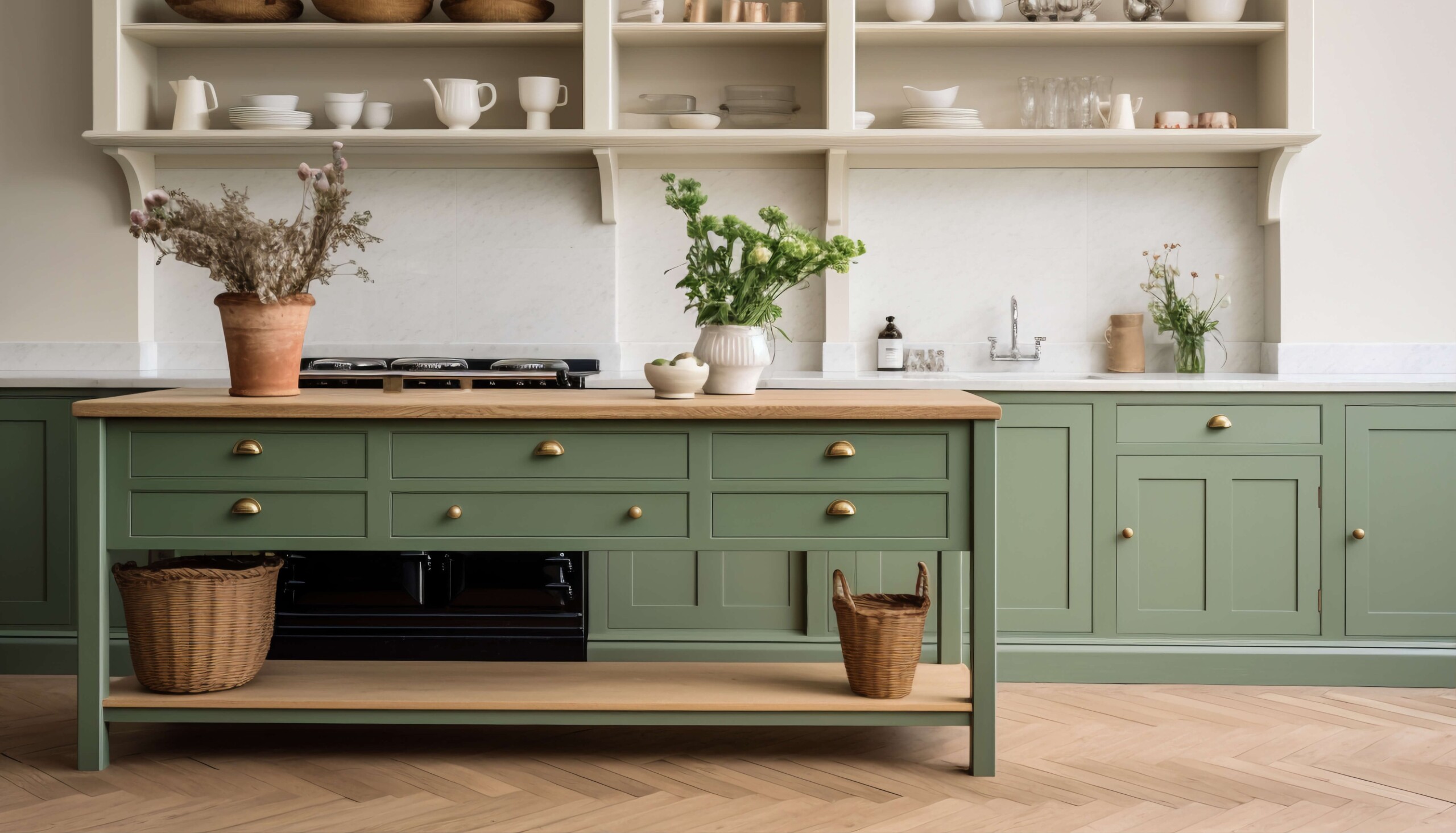 green modern kitchen